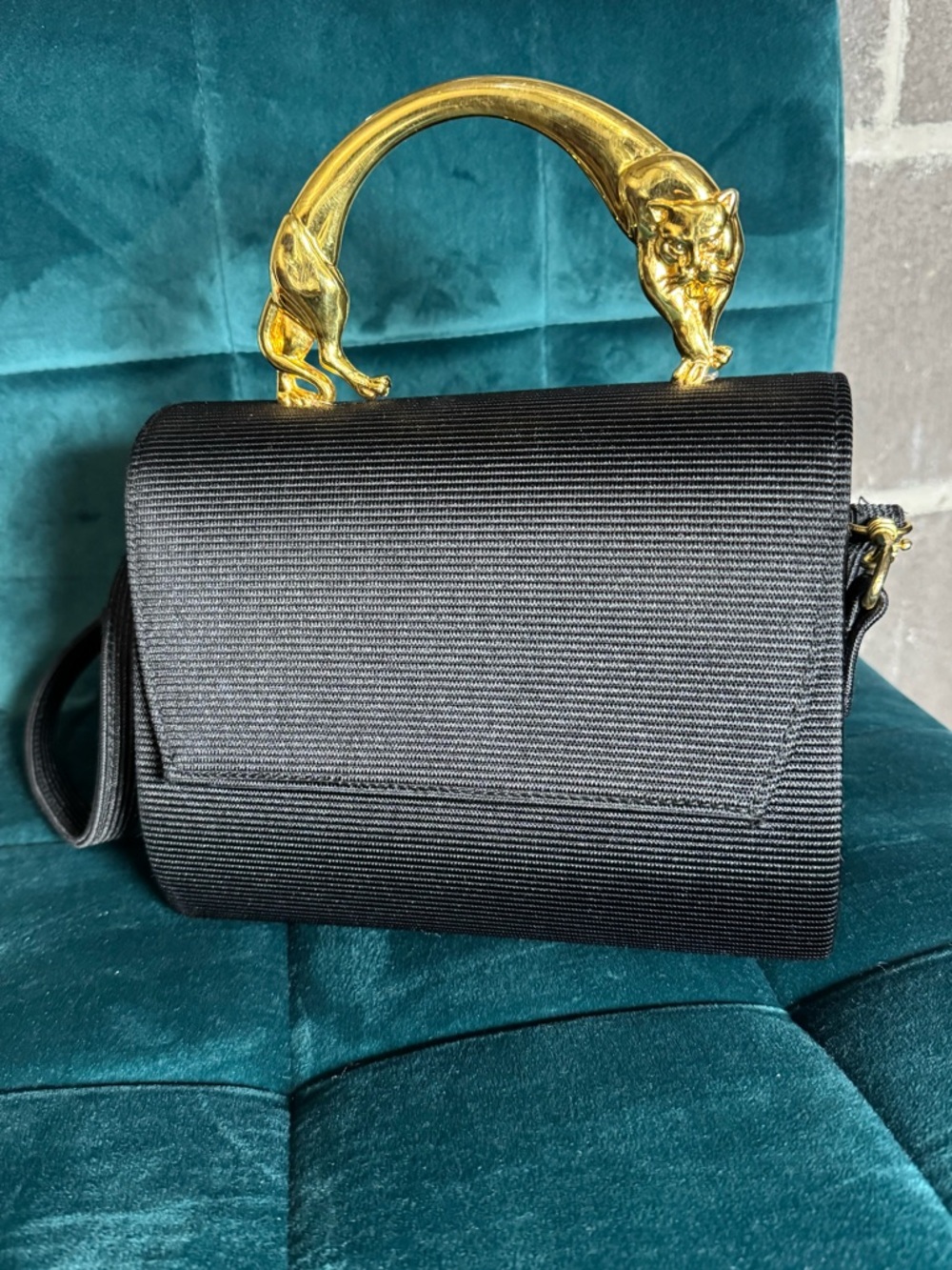 Golden Panther NICO 96 Vintage Black Shoulder Crossbody Purse